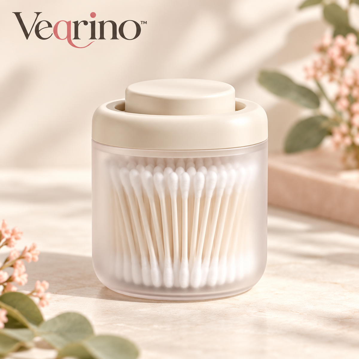 Veqrino™ PressTop Cotton Swab Organizer