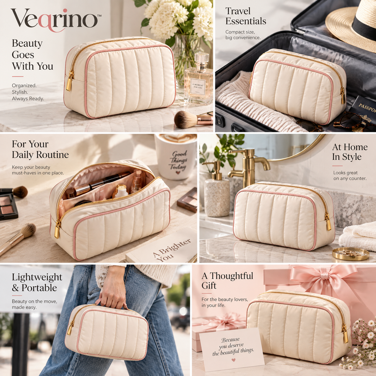 Veqrino™ SoftForm Quilted Toiletry Bag
