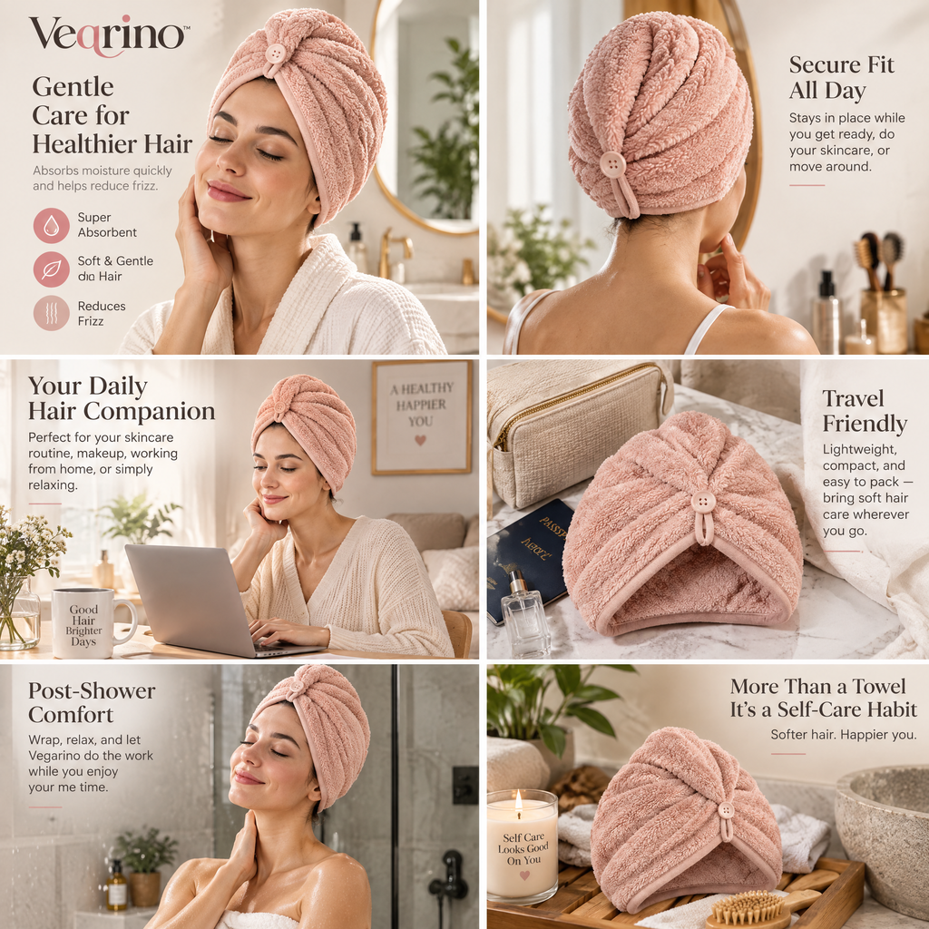 Veqrino™ CloudWrap Quick-Dry Hair Towel