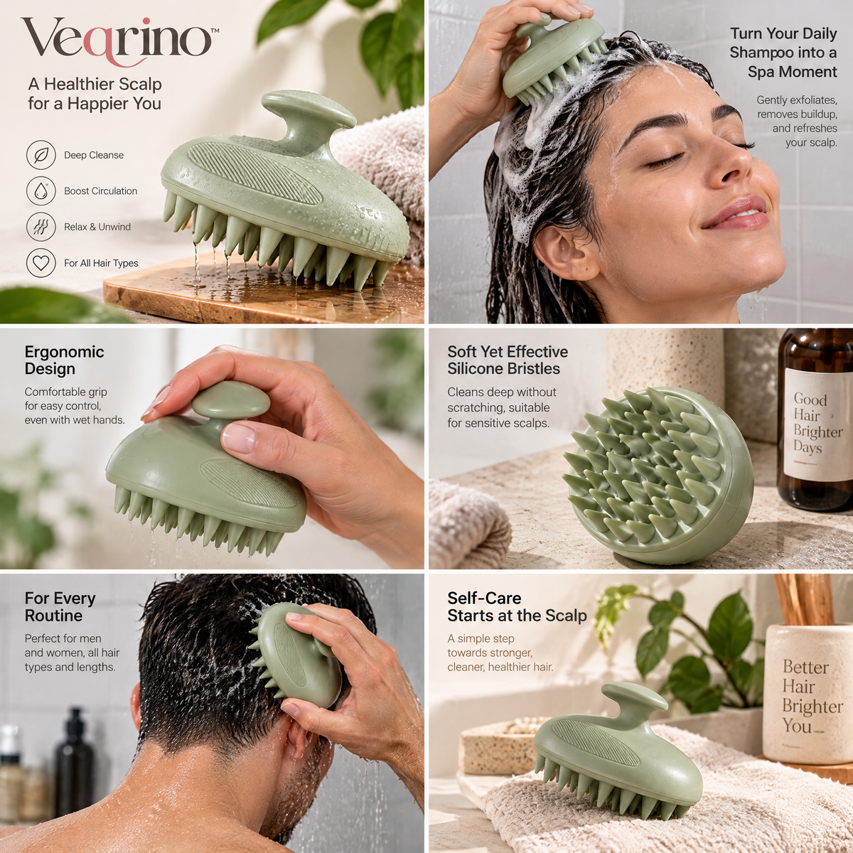 Veqrino™ RootRevive Scalp Massage Brush