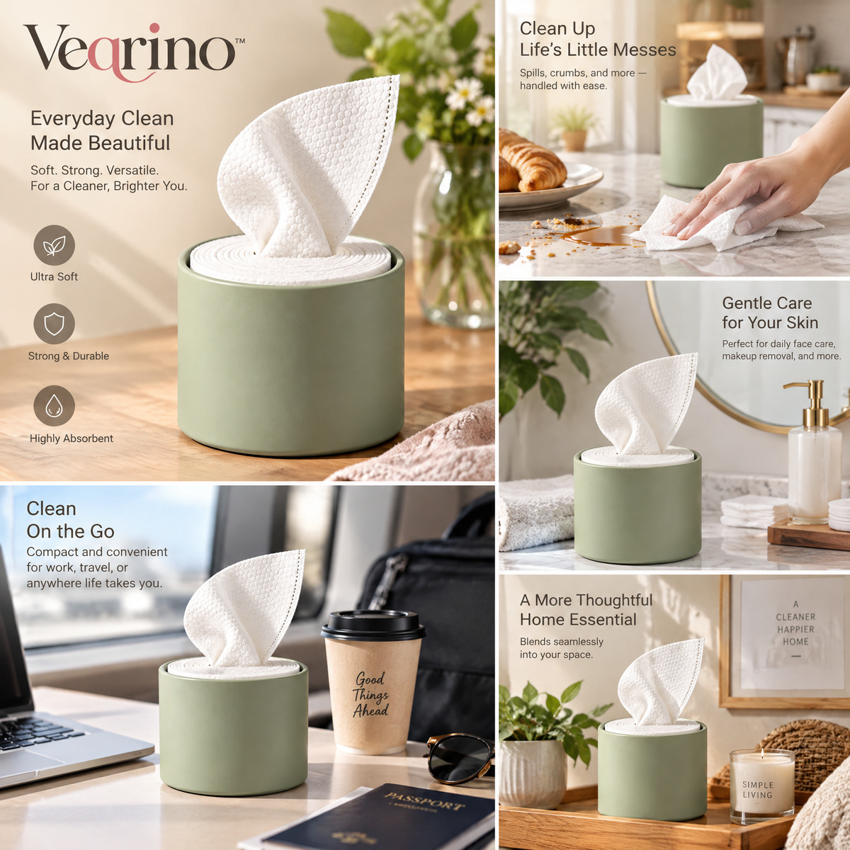 Veqrino™ FreshPull Facial Towel Dispenser