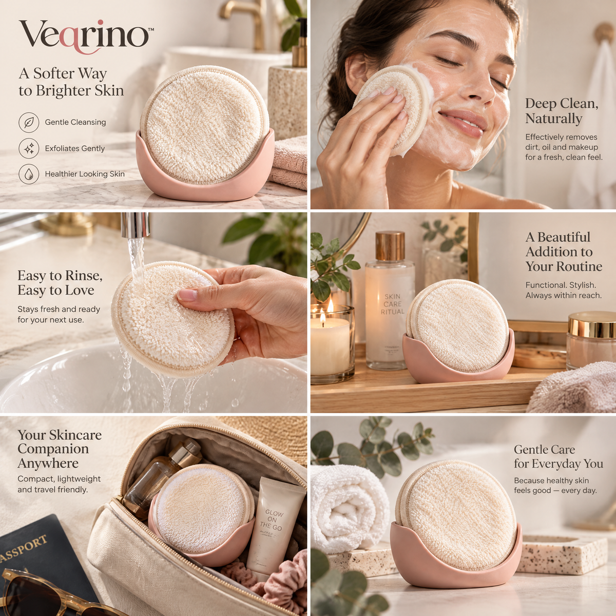 CloudSoft cleansing pad and holder
